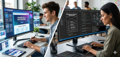 The Rise of AI Site Builders vs Professional Developers